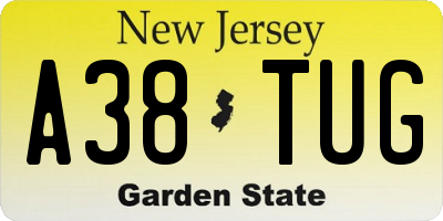 NJ license plate A38TUG