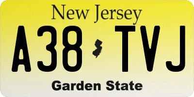 NJ license plate A38TVJ