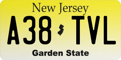 NJ license plate A38TVL