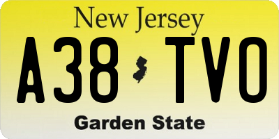 NJ license plate A38TVO