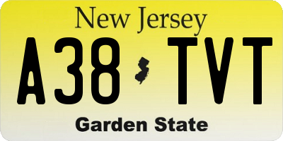NJ license plate A38TVT