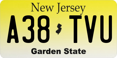 NJ license plate A38TVU