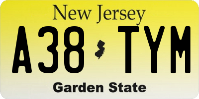 NJ license plate A38TYM