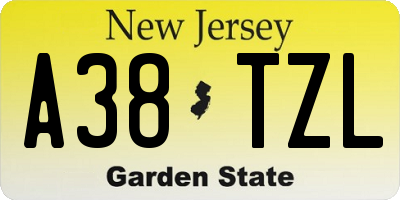 NJ license plate A38TZL