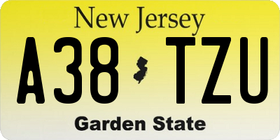 NJ license plate A38TZU