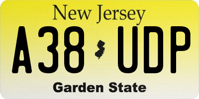 NJ license plate A38UDP