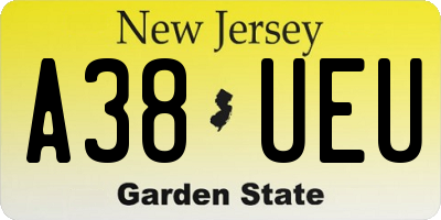 NJ license plate A38UEU