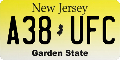 NJ license plate A38UFC