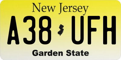 NJ license plate A38UFH