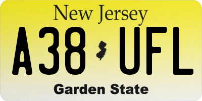 NJ license plate A38UFL