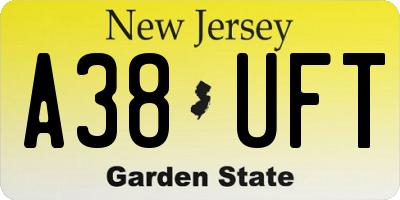 NJ license plate A38UFT