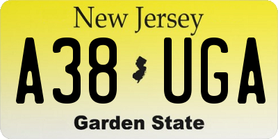 NJ license plate A38UGA