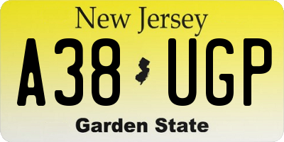 NJ license plate A38UGP