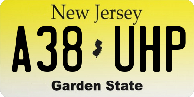 NJ license plate A38UHP