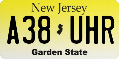 NJ license plate A38UHR