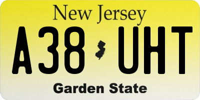 NJ license plate A38UHT