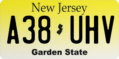 NJ license plate A38UHV