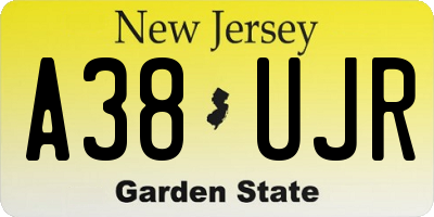 NJ license plate A38UJR