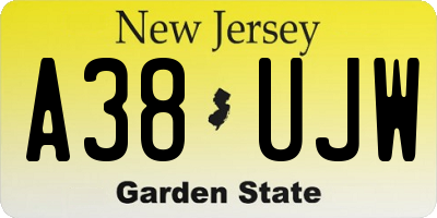 NJ license plate A38UJW