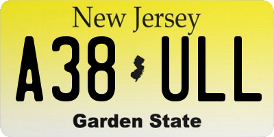 NJ license plate A38ULL
