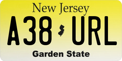 NJ license plate A38URL