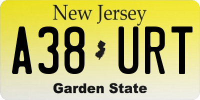 NJ license plate A38URT
