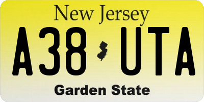 NJ license plate A38UTA