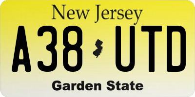 NJ license plate A38UTD