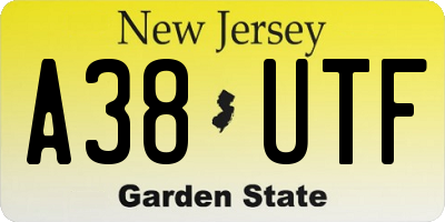 NJ license plate A38UTF