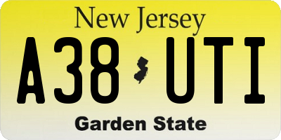 NJ license plate A38UTI