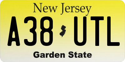 NJ license plate A38UTL