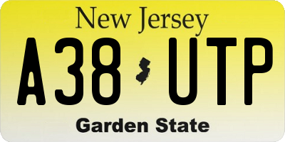 NJ license plate A38UTP