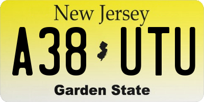 NJ license plate A38UTU