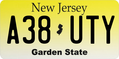 NJ license plate A38UTY