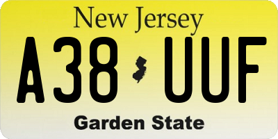 NJ license plate A38UUF