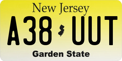NJ license plate A38UUT
