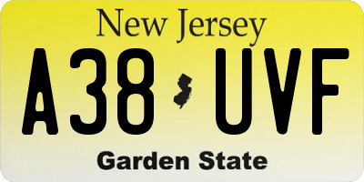 NJ license plate A38UVF