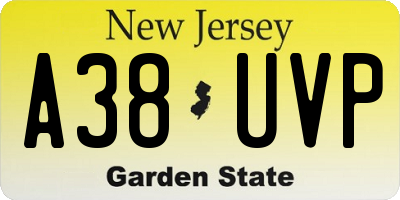 NJ license plate A38UVP