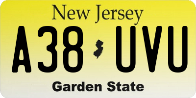NJ license plate A38UVU