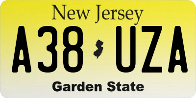 NJ license plate A38UZA