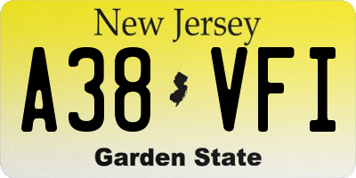 NJ license plate A38VFI