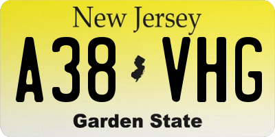 NJ license plate A38VHG