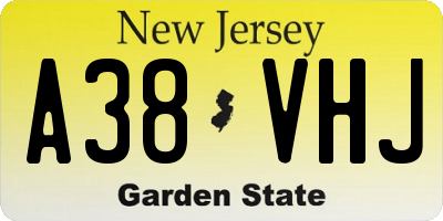 NJ license plate A38VHJ