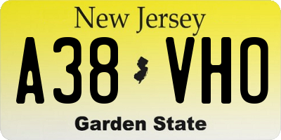 NJ license plate A38VHO