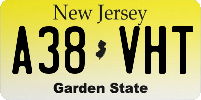 NJ license plate A38VHT