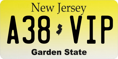 NJ license plate A38VIP