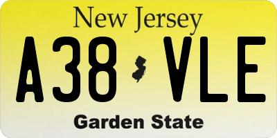 NJ license plate A38VLE