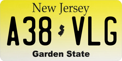 NJ license plate A38VLG
