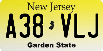 NJ license plate A38VLJ