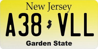 NJ license plate A38VLL